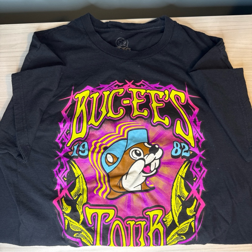 Buc-ees t-Shirt Adult M Black Tour 1982-2021 Graphic Double Sided!